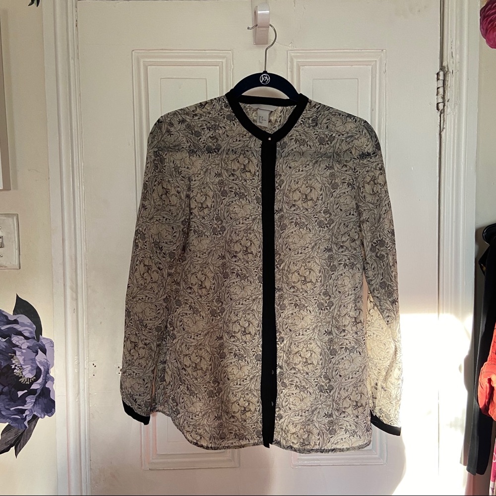 H&M long sleeve, sheer top, size 8